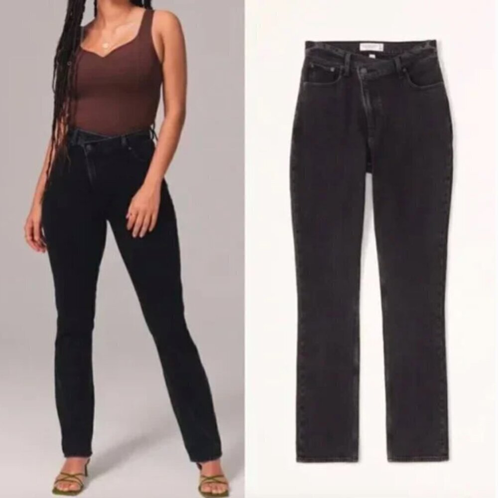 Abercrombie & Fitch The '90s Slim Straight Ultra High Rise Curve Love Jeans